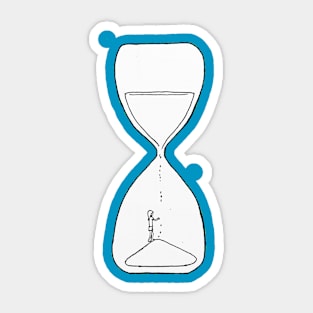 Blank hourglass contemplation Sticker